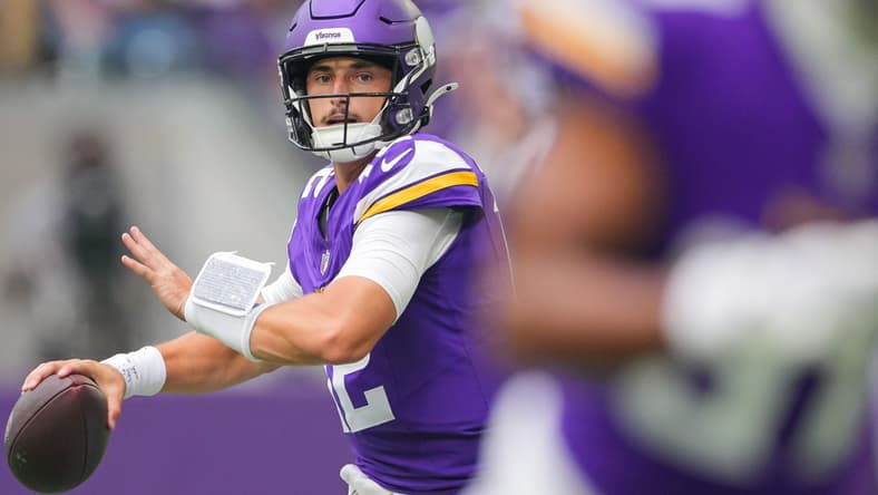 Max Brosmer throws a third-quarter pass against the Patriots.