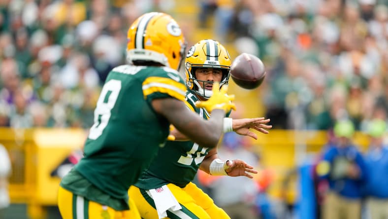 Packers RB Josh Jacobs in 2025 against the Bengals.