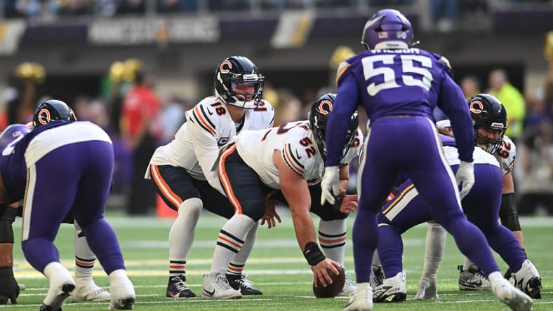 Bears QB Caleb Williams against the Vikings in 2025