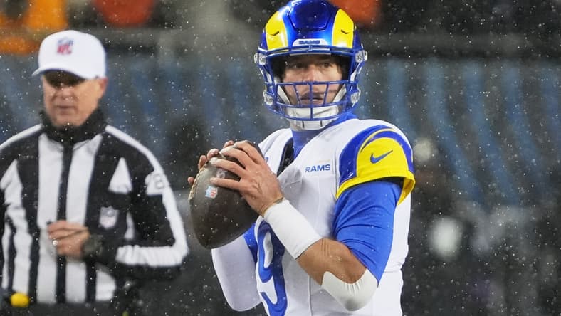 Rams QB Matthew Stafford against the Bears in the 2025 playoffs