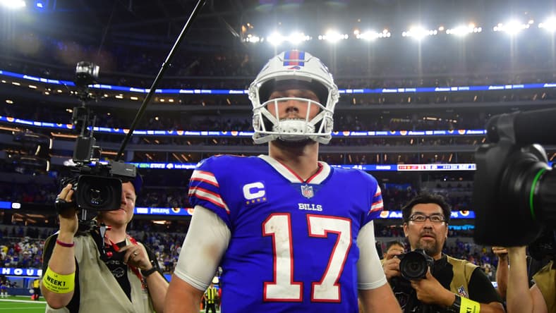 Bills QB Josh Allen in 2022 against the Rams.