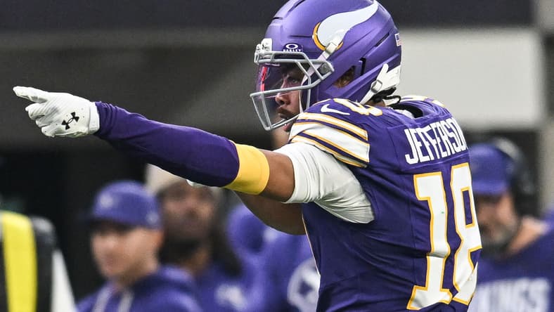 Vikings WR Justin Jefferson in Week 18 of 2025