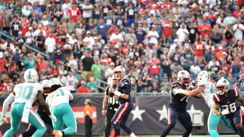Patriots QB Mac Jones as a rookie in 2021