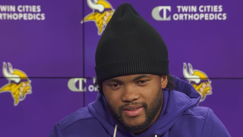 Kyler Murray chats with reporters after signing with the Minnesota Vikings during 2026 free agency. Vikings schedule