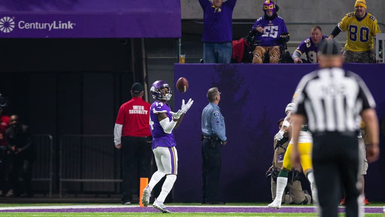 Vikings WR Stefon Diggs in 2018 against the Green Bay Packers