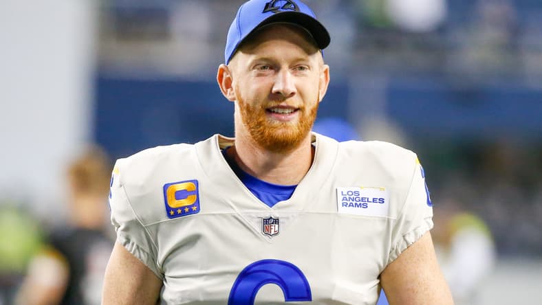 Johnny Hekker walks off the field after the Rams defeated the Seattle Seahawks at Lumen Field. Vikings free agents