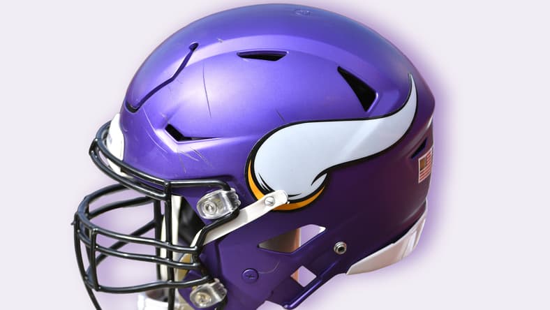 A Vikings Helmet in 2019 before a game against the Chiefs