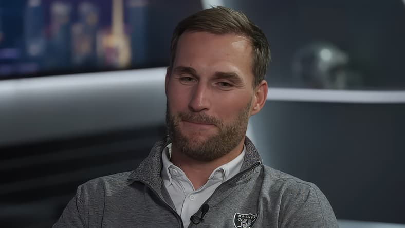 Kirk Cousins speaks to media after signing with the Raiders