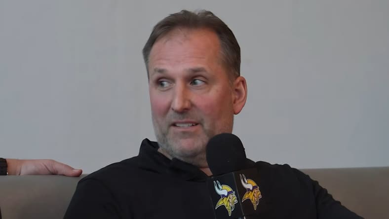 Rob Brzezinski chats it up with Paul Allen and Pete Bercich during the 2026 NFL Scouting Combine in Indianapolis. Vikings offseason