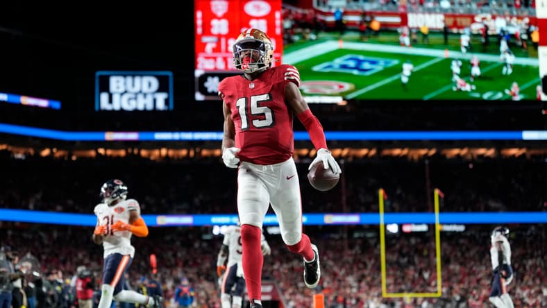 49ers wide receiver Jauan Jennings scores a touchdown against the Chicago Bears at Levi’s Stadium. Vikings 49ers Mexico City