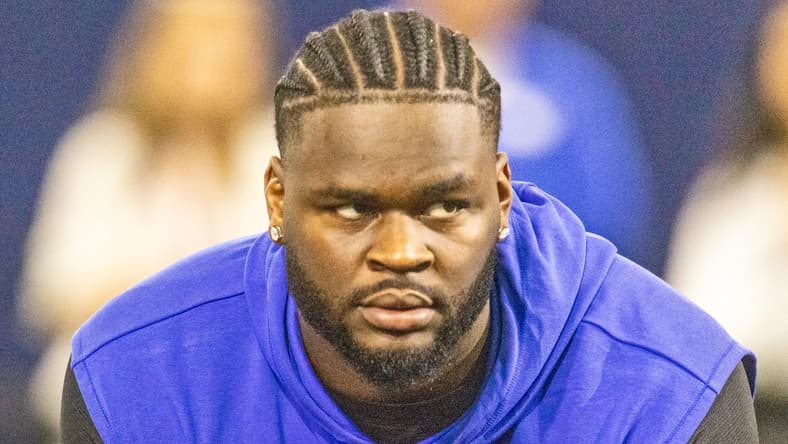 Florida defensive lineman Caleb Banks watches activity during Pro Day at Sanders Practice Fields in Gainesville. Vikings defense