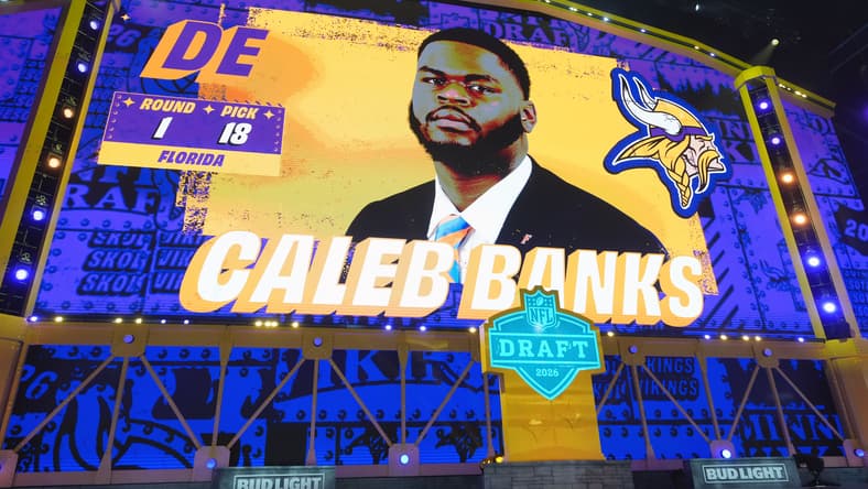 Vikings DT Caleb Banls on the draft bigboard in Pittsburgh in 2026