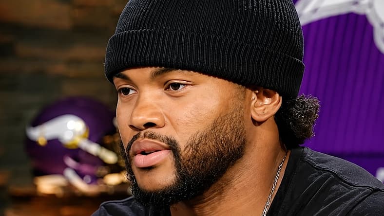 Kyler Murray signs his contract with the Vikings during 2026 NFL free agency.