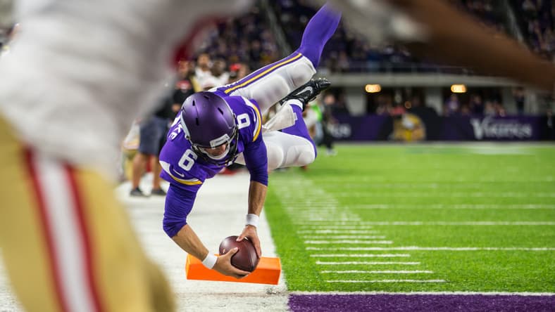 Vikings QB Taylor Heinicke in the preseason of 2017