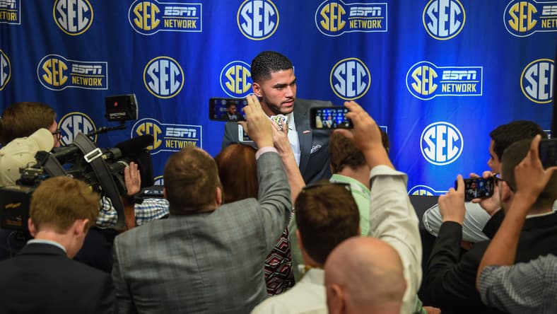 Ole Miss QB Jordan Ta'amu in 2018