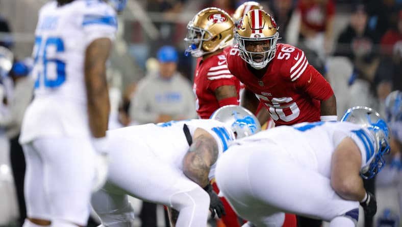 San Francisco 49ers defensive end Leonard Floyd plays against the Detroit Lions at Levi's Stadium. Vikings rumors