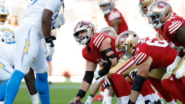 49ers center Matt Hennessy in 2025