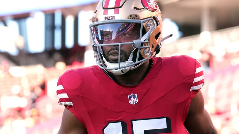 49ers WR Jauan Jennings in 2025 against the Falcons