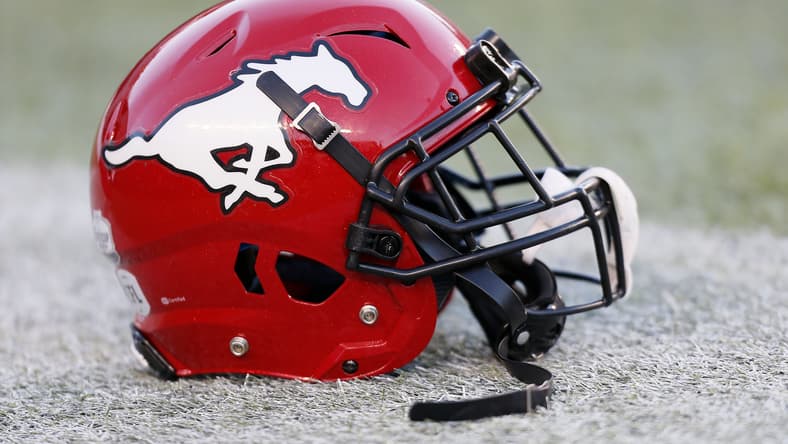 A UFL Calgary Stampeders helmet in 2018