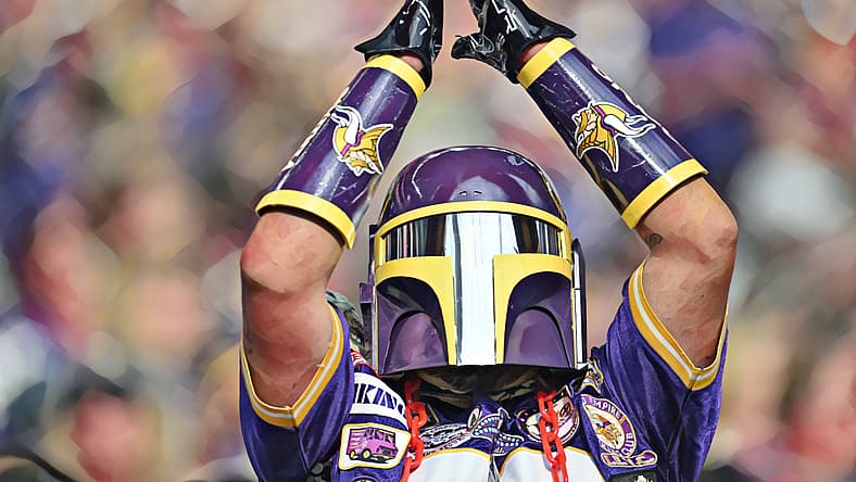 Minnesota Vikings fan in the stands during a game at U.S. Bank Stadium in Minneapolis.