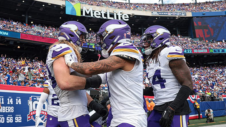 Andrew Van Ginkel celebrates after returning an interception for a touchdown against the Giants at MetLife Stadium.