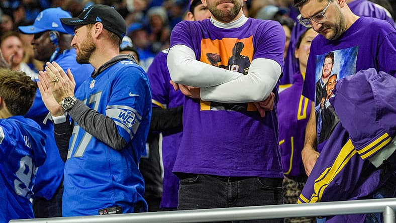 Fans watch the Detroit Lions secure the NFC North title against the Minnesota Vikings at Ford Field.