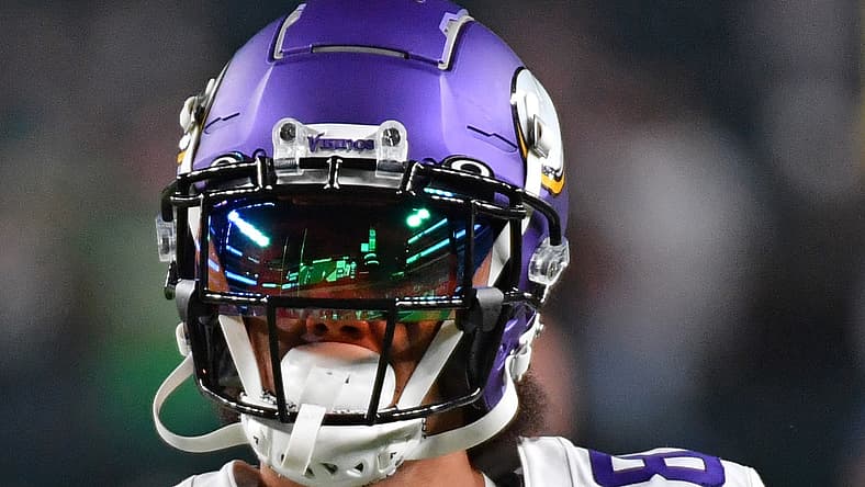 Jalen Nailor lined up on offense during a Vikings game against the Philadelphia Eagles at Lincoln Financial Field.