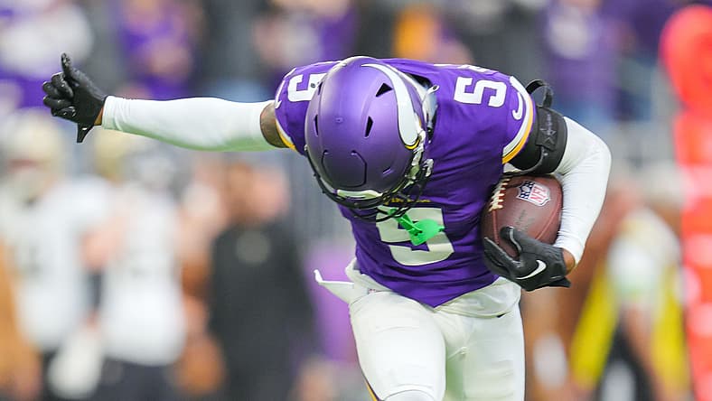 Mekhi Blackmon celebrates an INT versus New Orleans