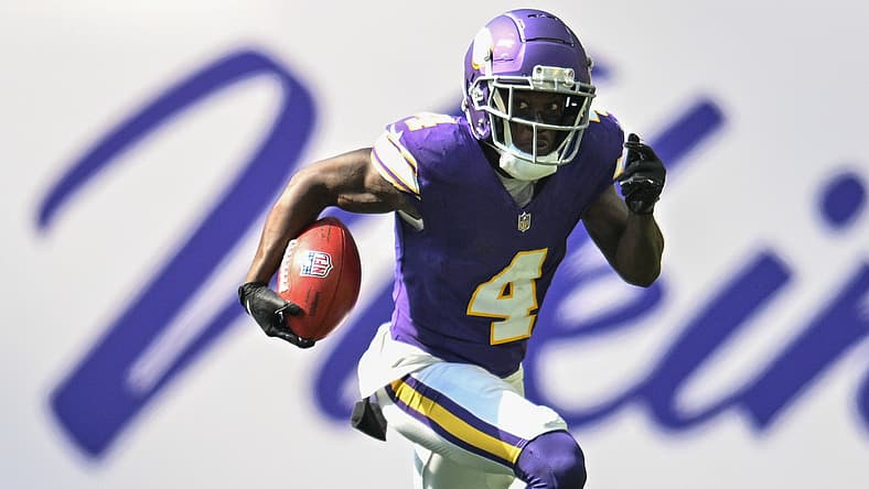 Vikings WR Brandon Powell in 2024 against the Texans.