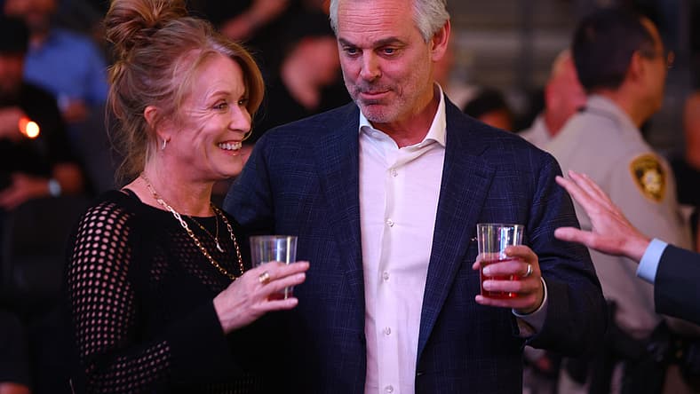 Colin Cowherd attends UFC 300 with his wife, Ann Cowherd.