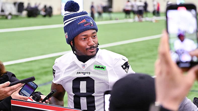Stefon Diggs at Patriots training camp in 2025.
