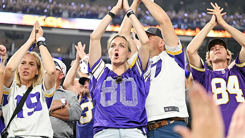 Vikings fans fill U.S. Bank Stadium during a game against the Falcons