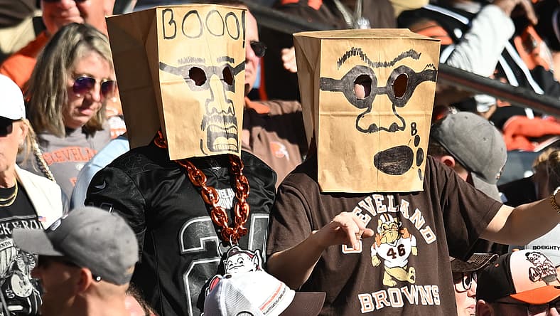 Cleveland Browns fans in 2024 at Huntington Bank Field.