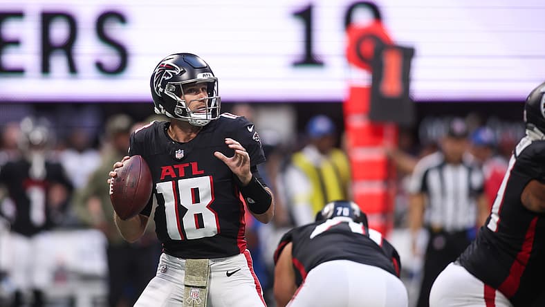 Falcons QB Kirk Cousins in 2025 agains the Panthers