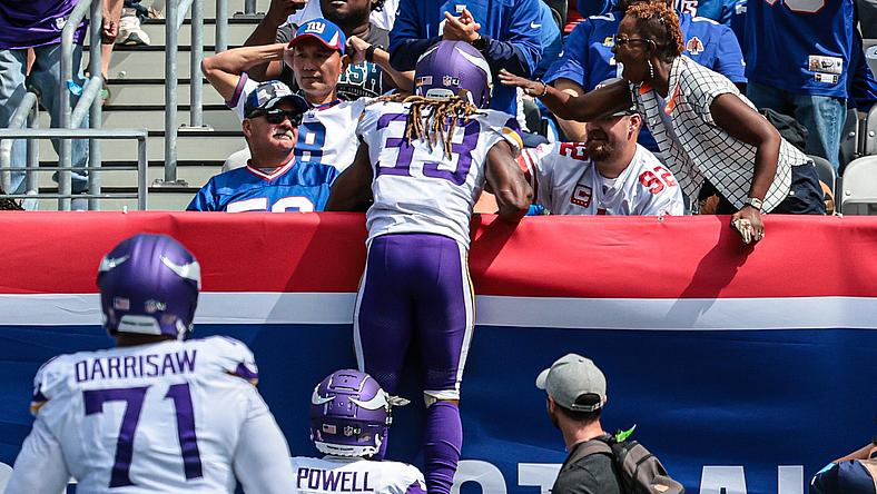 Vikings RB Aaron Jones at the New York Giants in Week 1 of 2024