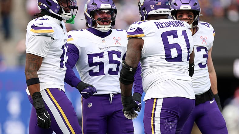 Vikings defenders agains the new York Giants in 2025