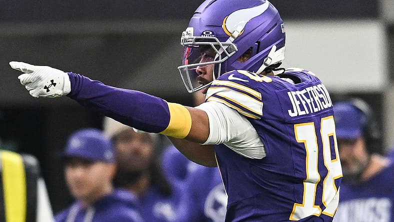 Vikings WR Justin Jefferson in Week 18 of 2025