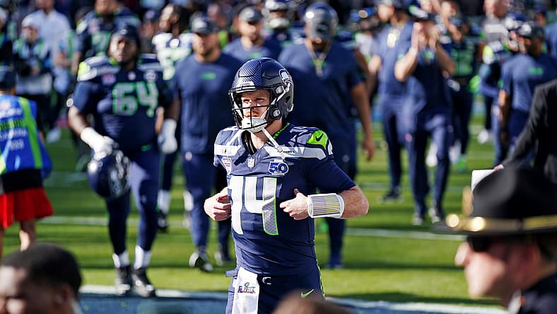 Sam Darnold warms up before Super Bowl LX against the Patriots. NFL quarterback rankings 2026