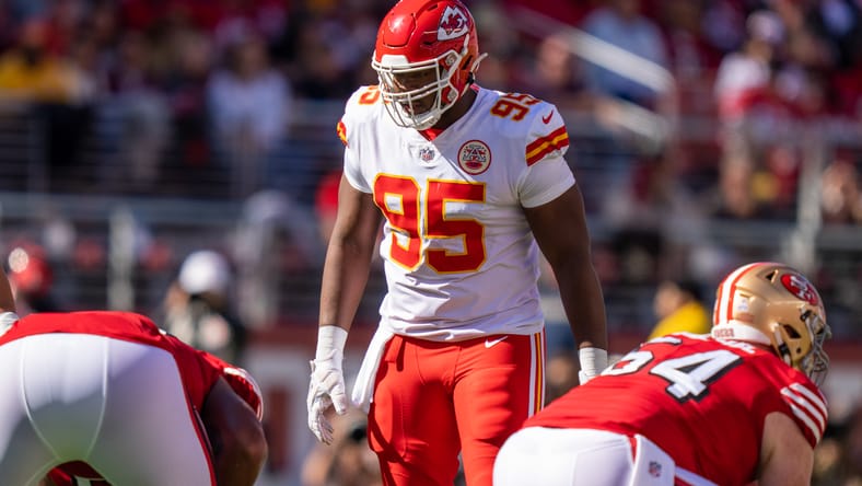 Chiefs defensive tackle Chris Jones during game vs. 49ers at Levi’s Stadium.