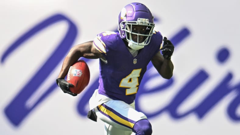 Vikings WR Brandon Powell in 2024 against the Texans.