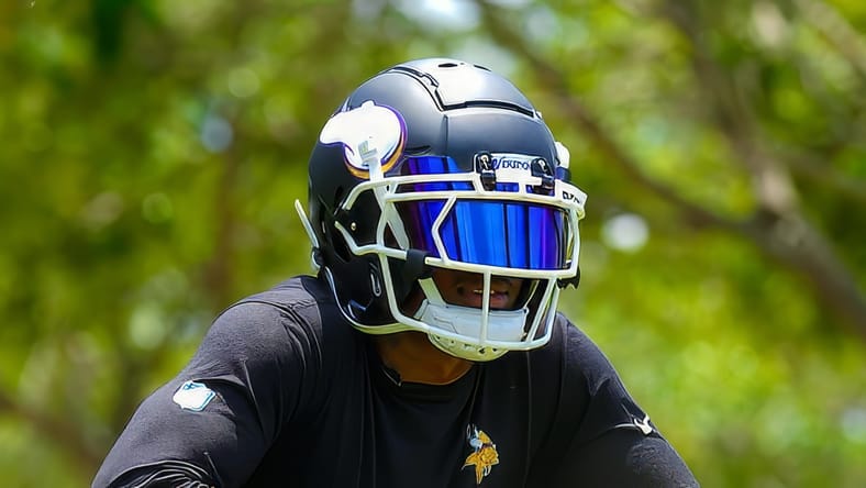 Custom Helmet worn by Vikings cornerback Isaiah Rodgers