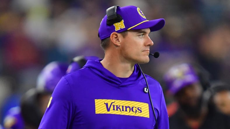 Viking head coach Kevin O'Connell at SoFI Stadium in 2024.