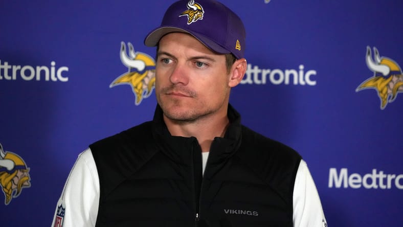 Minnesota Vikings head coach Kevin O'Connell. He was assigned a modest coach ranking in 2025.