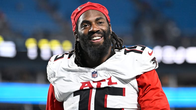 Matthew Judon walks off the fieldd after a game against the Panthers.