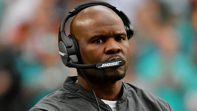 Brian Flores in 2019 as head coach of the Miami Dolphins.