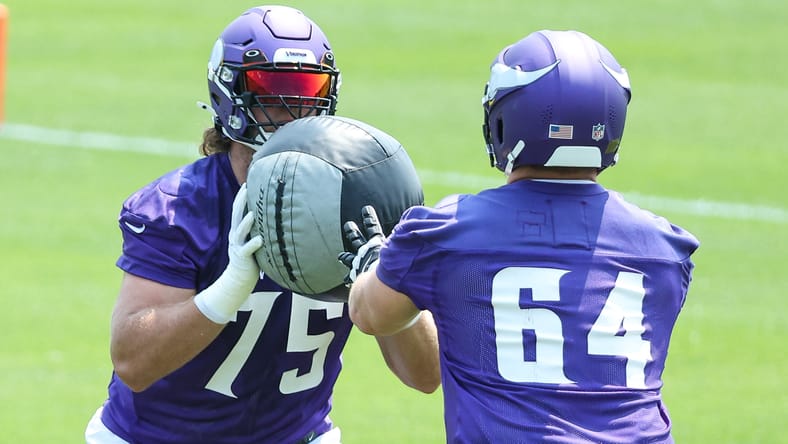Brian O'Neill and Blake Brandel at training camp