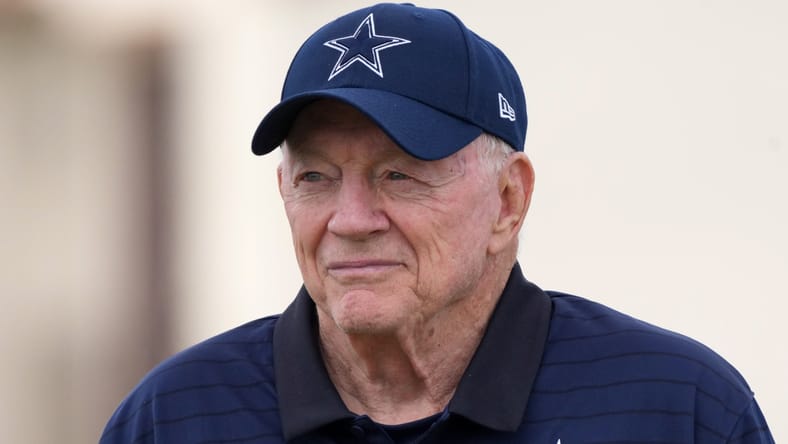 Jerry Jones at Cowboys training camp in July 2025.