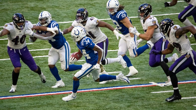 Isaiah Rodgers with the Colts in 2020. He named the Vikings offseason winner in 2025 by ESPN.