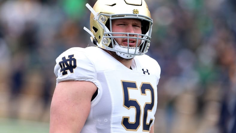 Zeke Correll participates in Notre Dame’s Blue-Gold spring football game at Notre Dame Stadium. Vikings free agents