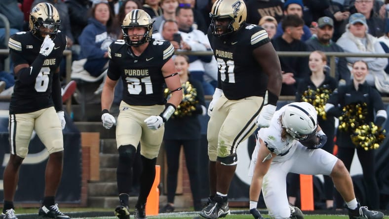 Purdue safety Dillon Thieneman  against the Nittany Lions in 2024